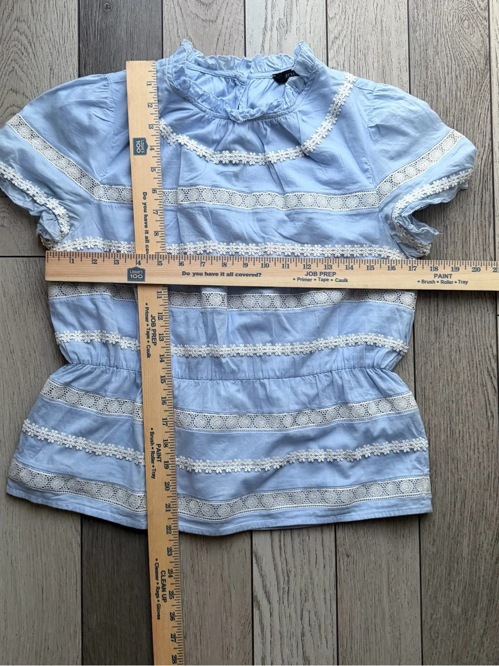 J.Crew Light Blue Daysi-Chain Peplum Top - Women's size S